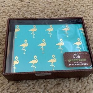 GREENROOM | Gold Flamingos Blank Cards